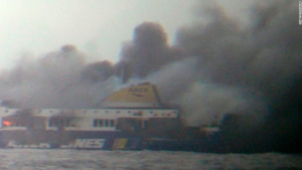 The fire is believed to have started in the garage area shortly after the ship set sail.