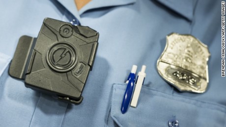 :A body camera from Taser is seen during a press conference at City Hall September 24, 2014 in Washington, DC. The Washington, DC Metropolitan Police Department is embarking on a six- month pilot program where 250 body cameras will be used by officers. AFP PHOTO/Brendan SMIALOWSKI (Photo credit should read BRENDAN SMIALOWSKI/AFP/Getty Images)