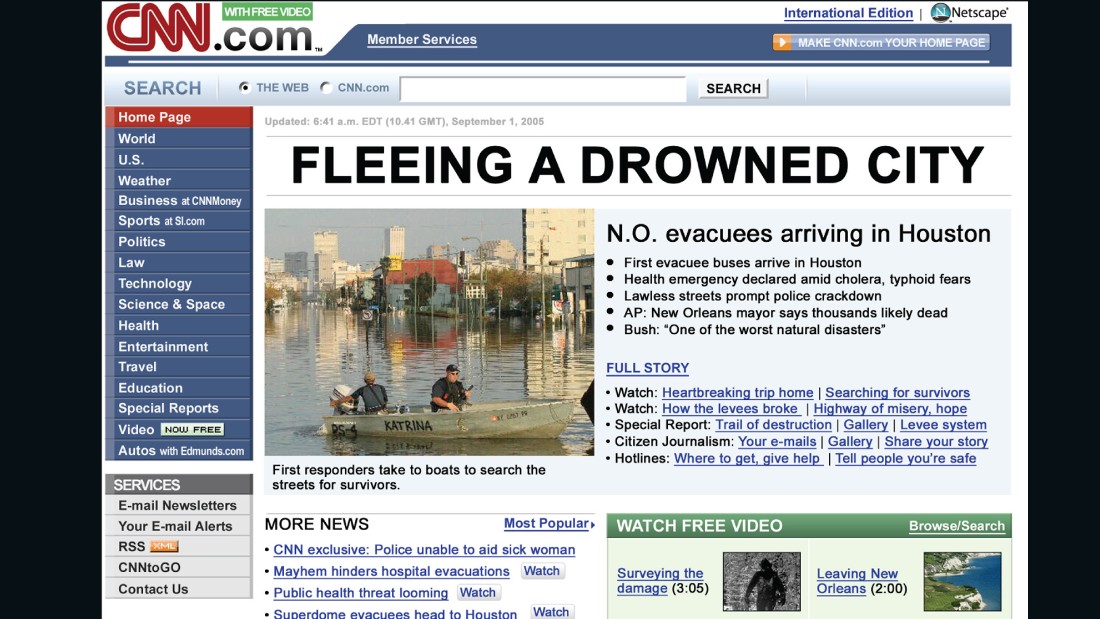 Cnn S Homepage Through The Years