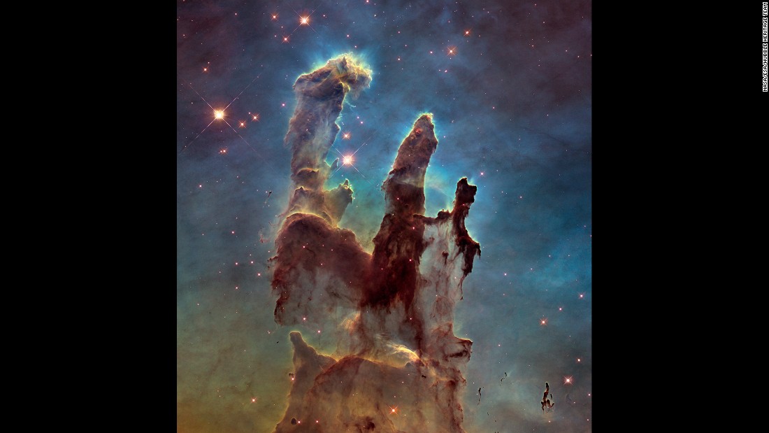 NASA has captured a stunning new image of the so-called &quot;Pillars of Creation,&quot; one of the space agency&#39;s most iconic discoveries. The giant columns of cold gas, in a small region of the Eagle Nebula, were popularized by a similar image taken by the Hubble Space Telescope in 1995. 