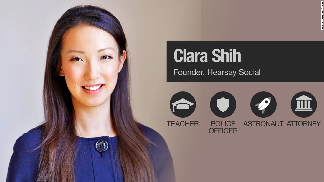 CNN asked successful women, such as Clara Shih (named as one of Fortune&#39;s Most Powerful Women Entrepreneurs), to reveal their childhood dream jobs. 