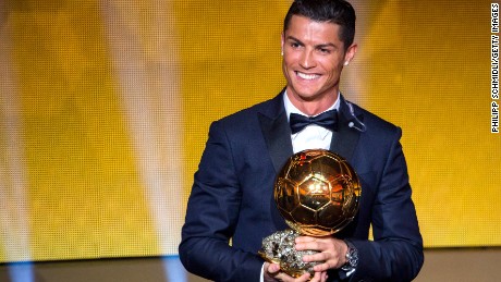 Cristiano Ronaldo clutches the Ballon d&#39;Or at the FIFA ceremony held in Zurich, Switzerland on Monday.  