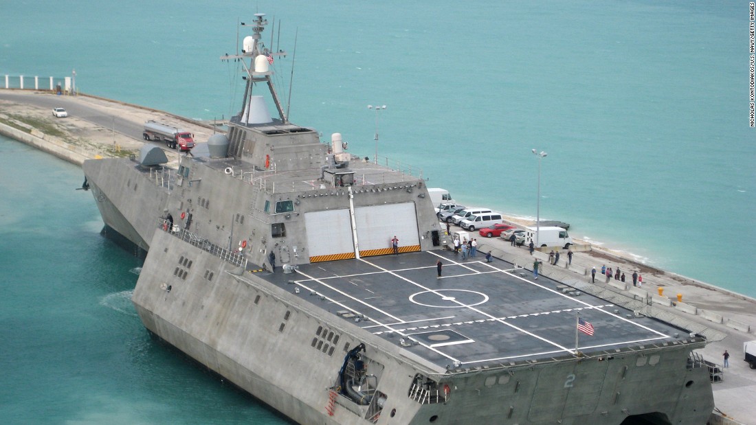 The littoral combat ship USS Independence (LCS-2) is pictured at Naval Air Station Key West, Florida, in 2010. The ship was specifically designed to defeat &quot;anti-access&quot; threats in shallow coastal water regions, including surface craft, diesel submarines and mines, according to the Navy.