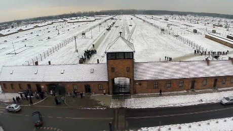Drone video shows scale of Auschwitz camp