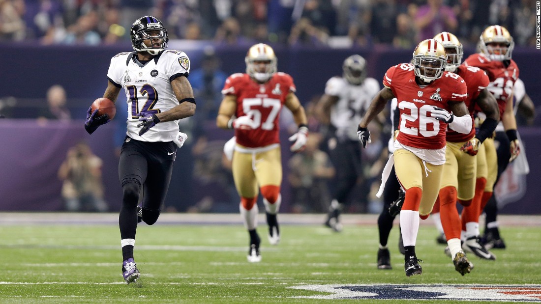 &lt;strong&gt;Longest scoring play in a Super Bowl:&lt;/strong&gt; Baltimore&#39;s Jacoby Jones returned a kickoff 108 yards as the Ravens defeated San Francisco 34-31 in 2013.