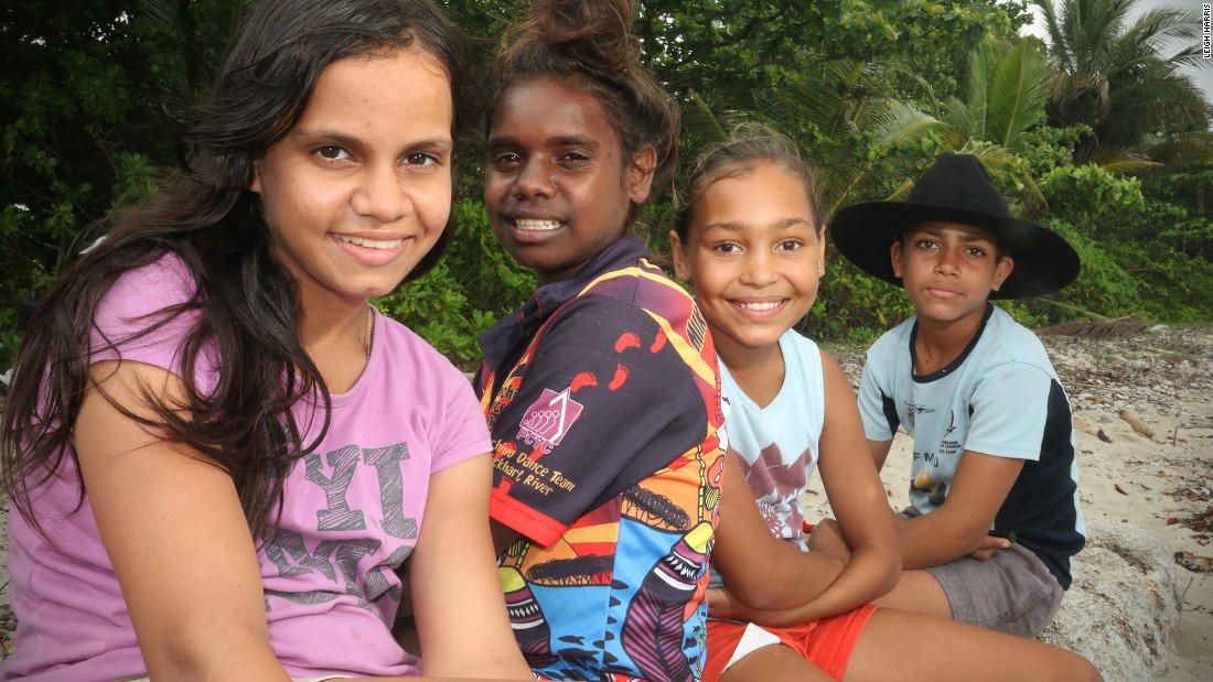 Kuku Yalanji children from Mossman, in north Queensland, spend time at Newell Beach with elders from the Kuku Bama language project.