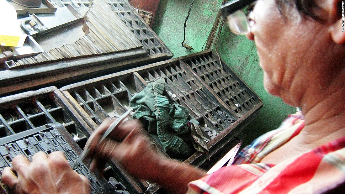 Just a handful of the old letterpress operators are left on Chitpur Road, a former center of India&#39;s printing industry. One of the better remaining examples is Bisjwanath Bag&#39;s press. Visitors can get Bag to compose a page by hand for $4.