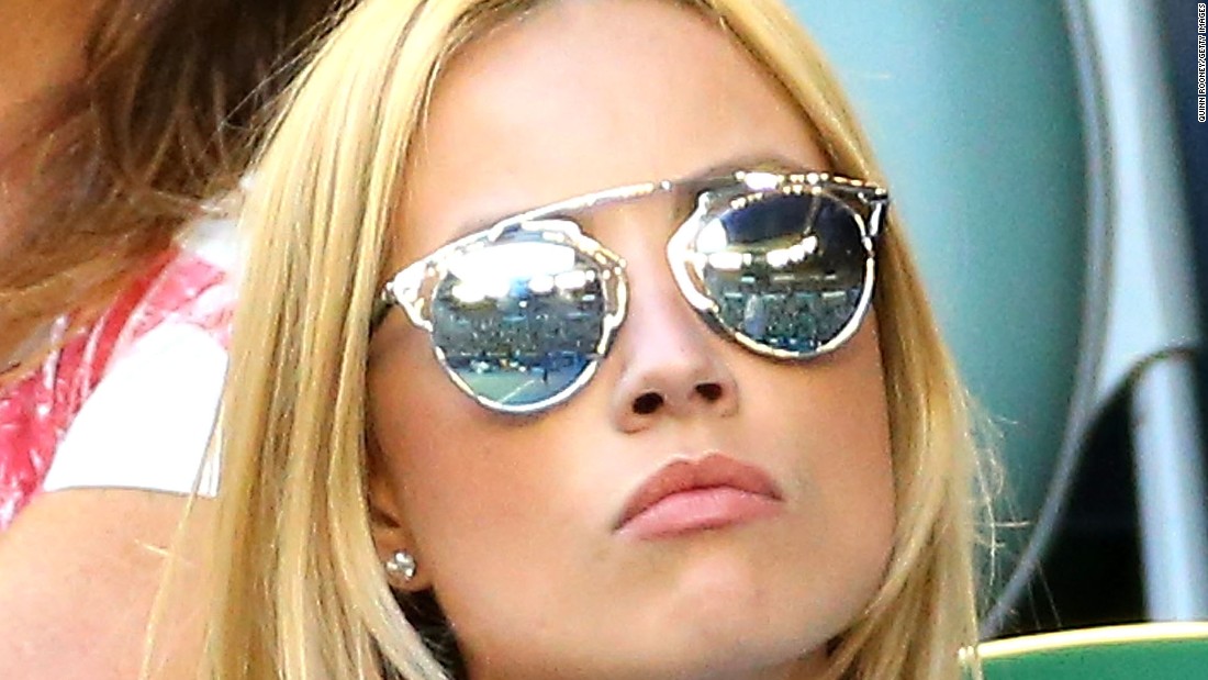 Berdych&#39;s fiancee, model Ester Satorova, also took in the match on Rod Laver Arena. 