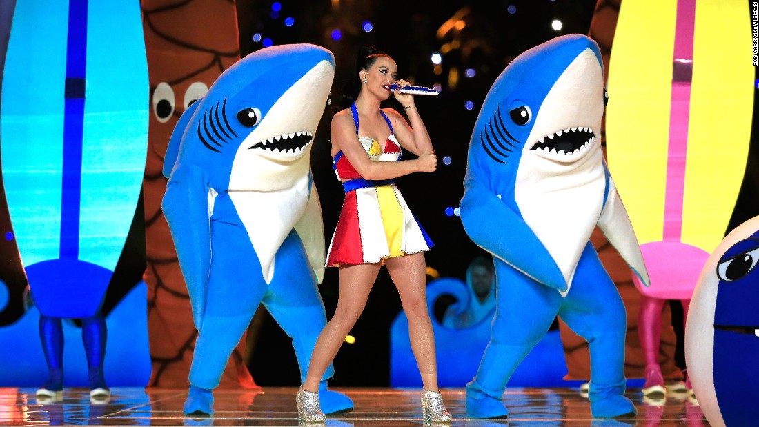 These dancing sharks (especially the left one) became an Internet meme after dancing with Katy Perry during &lt;a href=&quot;http://www.cnn.com/2015/02/01/living/feat-super-bowl-halftime-show/index.html&quot; target=&quot;_blank&quot;&gt;the Super Bowl halftime show&lt;/a&gt; in February. 