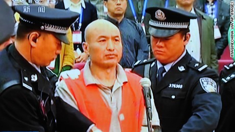 Zhang Lidong stands trial on 11 October, 2014. He was executed on Monday after being convicted of intentional homicide. 
