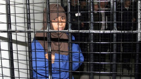 File photo dated 2006 of Iraqi terrorist Sajeda Mubarak Atrous Al Rishawi during her trial in Amman, Jordan. Sajida Mubarak Atrous al-Rishawi, who is in her 40s, is a failed suicide bomber who conspired with her husband to wear bomb belts packed with ball bearings to destruct themselves and others at a wedding reception in the Radisson SAS hotel in Amman in November 2005. The family of the Japanese hostage Kenji Goto Jogo received an audio message, which purportedly hears him saying that he will not be killed if al-Rishawi is released by Jordanian authorities. A photo released alongside the recording claimed to show that his &quot;cellmate&quot; Haruna Yakuwa, another Japanese national, had been decapitated by Isis .Photo by Balkis Press/Sipa USA (Sipa via AP Images)