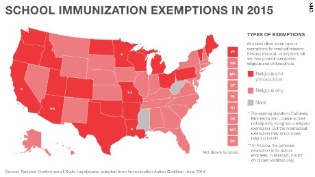 state vaccination exemptions vaccines national religious states vaccinations legislatures conference cnn children medical their allow laws who reasons beliefs requirements