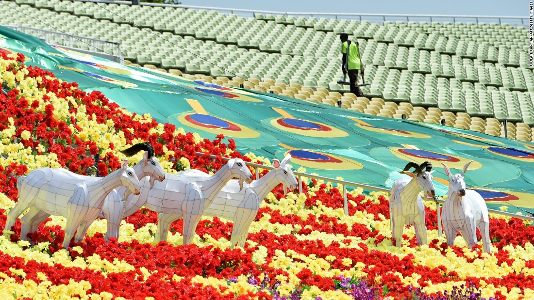 Lanterns are displayed as part of Lunar New Year decorations in Singapore on February 12.