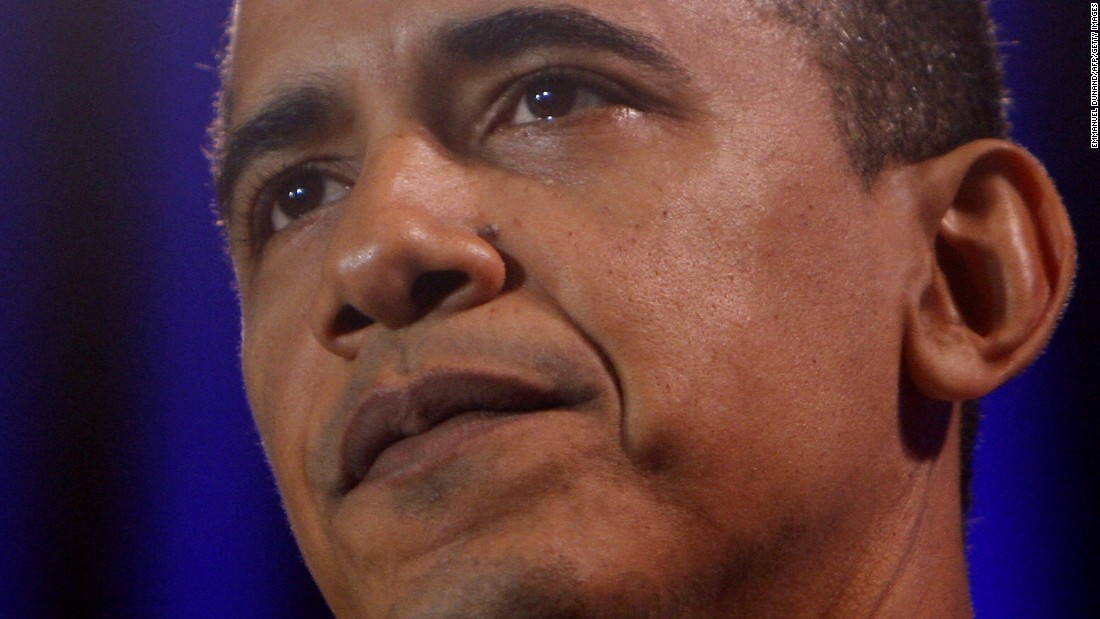 Obama gives a speech at the National Constitution Center in Philadelphia in March 2008.