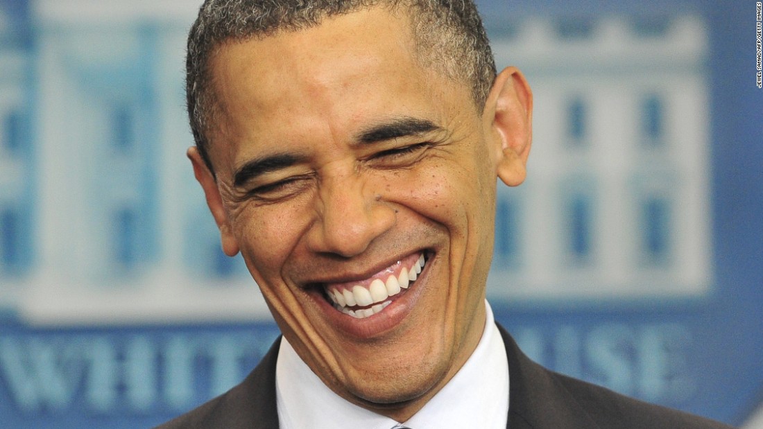 Obama laughs as he makes a statement on his birth certificate in April 2011. Obama said he was amused over conspiracy theories about his birthplace, and he said the media&#39;s obsession with the &quot;sideshow&quot; issue was a distraction in a &quot;serious time.&quot;