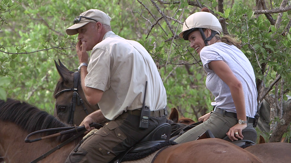 Philip Kusseler (left) took CNN&#39;s Winning Post presenter, Francesca Cumani into the African bush on a recent shoot. Kusseler, who runs the Wait A Little safari business in South Africa, has a range of breeds in his stable including former thoroughbred racehorses.