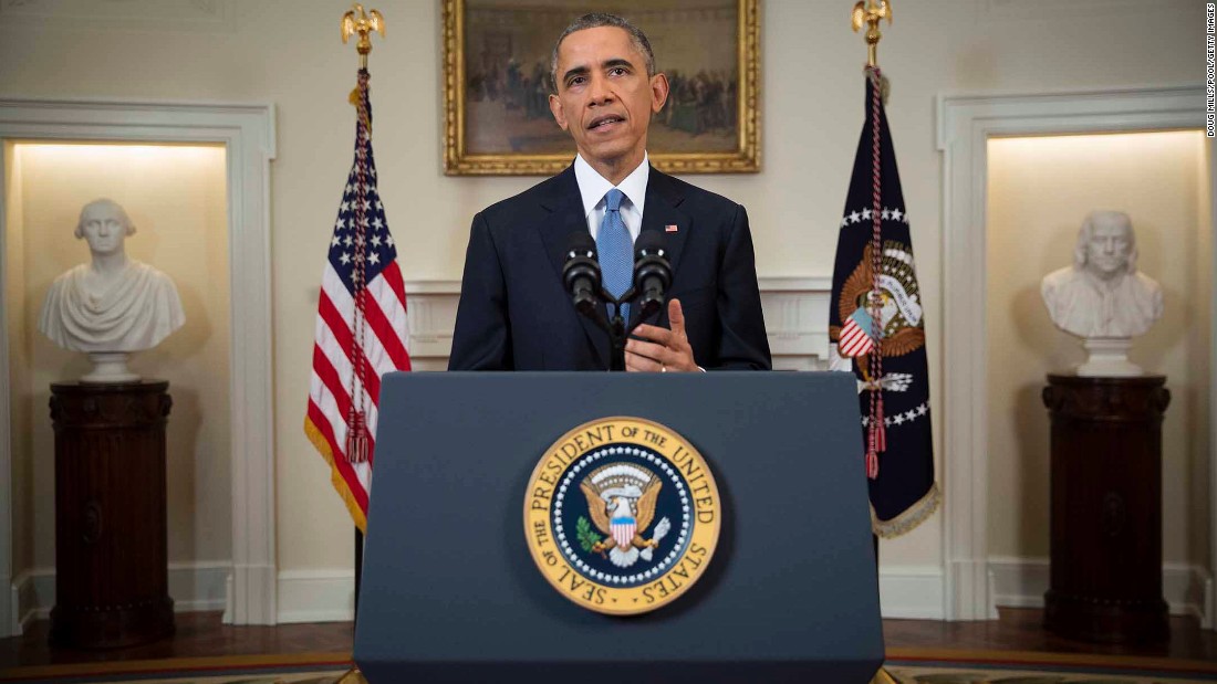 Obama speaks to the nation about normalizing diplomatic relations with Cuba in December 2014. 