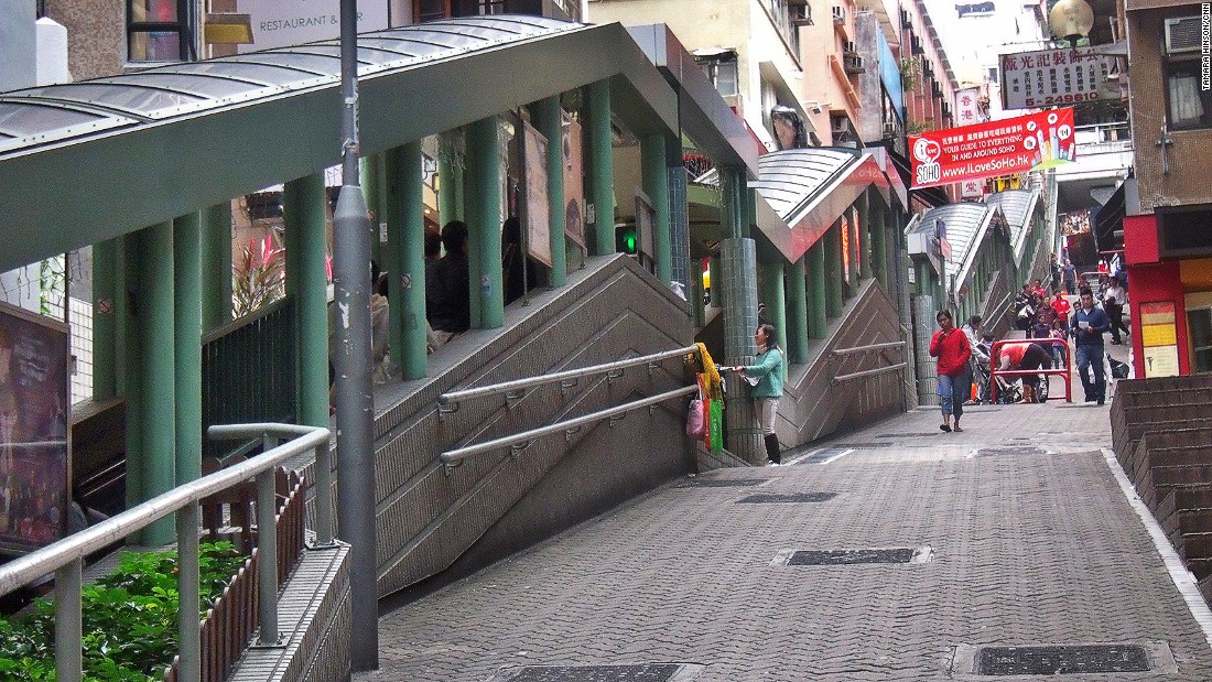 This 800-meter-long Hong Kong escalator is the longest covered escalator in the world. It takes 20 minutes to complete the journey, but the escalator goes in only one direction -- down in the morning and up in the evening.