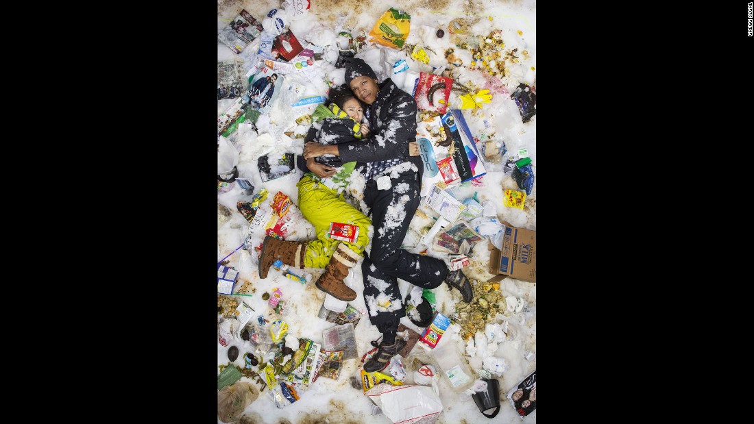 Art and Sean pose in &quot;7 Days of Garbage&quot; for photographer Gregg Segal.