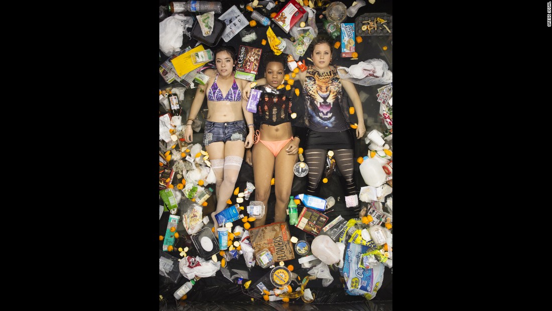 Roommates pose for Gregg Segal&#39;s &quot;7 days of Garbage&quot; series