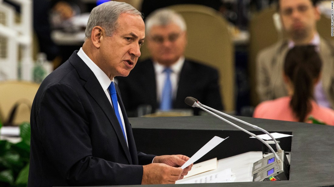 Netanyahu speaks at the UN General Assembly in October 2013. He accused Iranian President Hassan Rouhani of seeking to obtain a nuclear weapon and described him as &quot;a wolf in sheep&#39;s clothing, a wolf who thinks he can pull the wool over the eyes of the international community.&quot; An Iranian representative rejected Netanyahu&#39;s accusations, calling them &quot;inflammatory&quot; and &quot;unfounded.&quot;