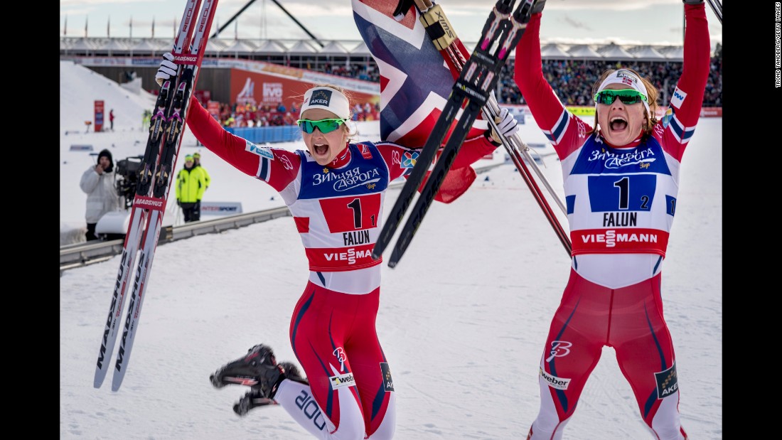 Norwegian Cross Country Skiers Ingvild Flugstad Oestberg Left And 3451