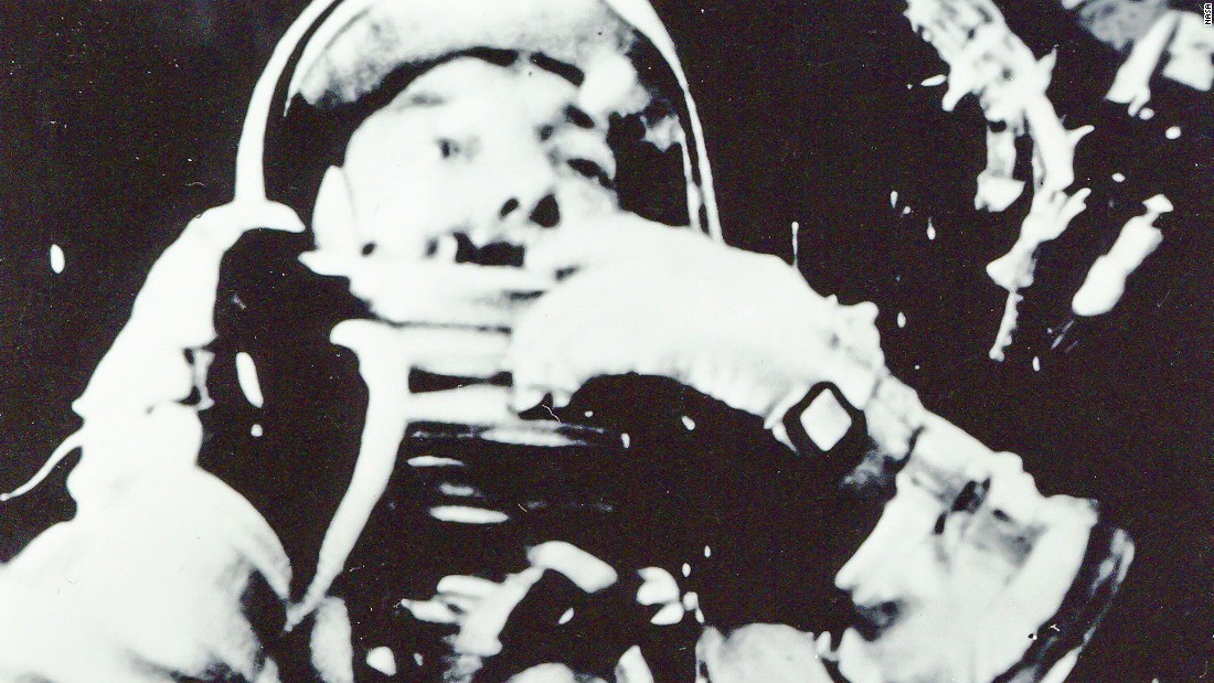 Astronaut Alan Shepard is pictured in his Mercury spacesuit aboard Freedom 7 during the United States&#39; first human spaceflight on May 5, 1961.