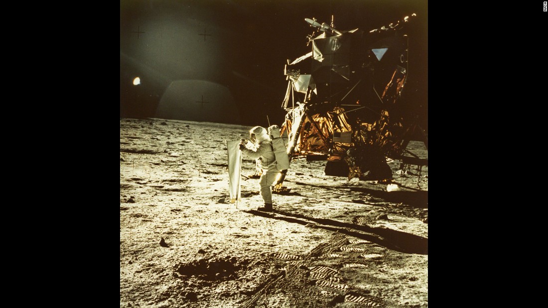 In July 1969, Apollo 11&#39;s Neil Armstrong captured the first photo of a man standing on the moon: fellow astronaut Buzz Aldrin.
