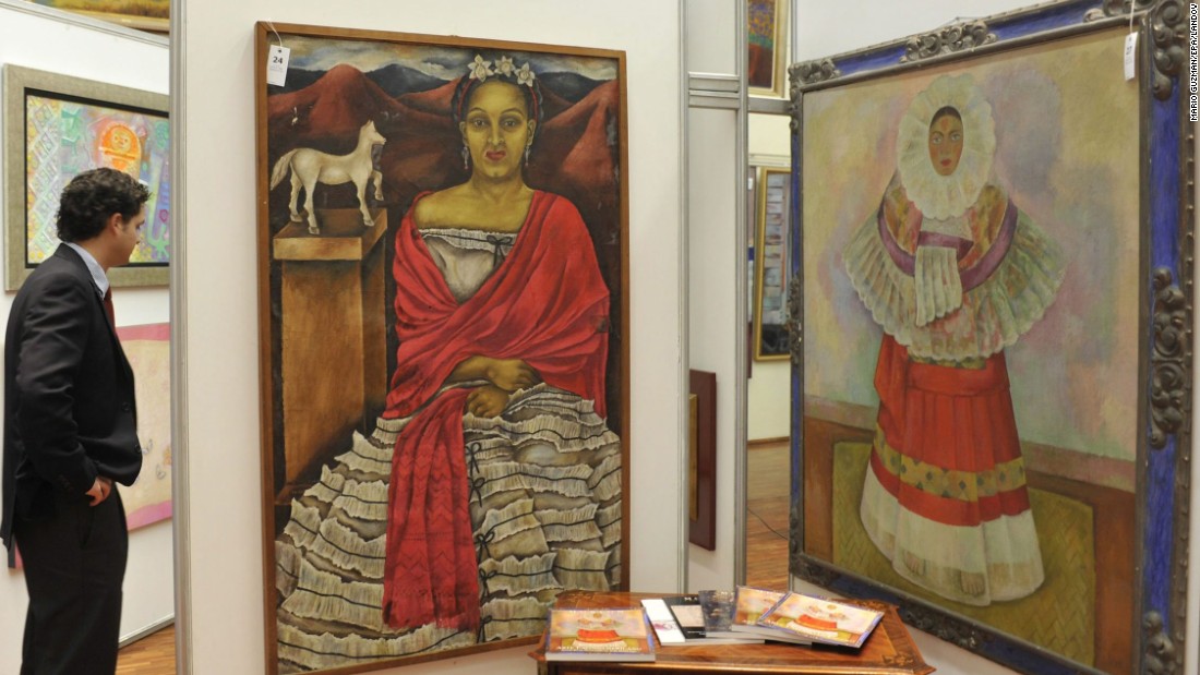 Painter &lt;a href=&quot;http://clara.nmwa.org/index.php?g=entity_detail_print&amp;entity_id=3933&quot; target=&quot;_blank&quot;&gt;Maria Izquierdo&lt;/a&gt; (1902-55), whose self-portrait is shown on the left, was inspired by Mexican folklore. Among her admirers was fellow Mexican artist Diego Rivera, whose work is shown on the right. Her 1930 solo show in New York was the first one-person exhibition in the United States to feature the work of a Mexican woman. Born in 1902, Izquierdo grew up in a rural village before moving to Mexico City in 1923. Several years later, she became a student at the city&#39;s Escuela Nacional de Bellas Artes, which is geo-tagged in the Google app.