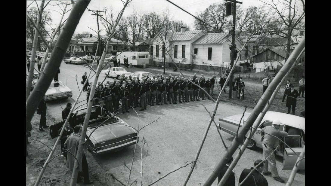 State police form a barricade as they wait for marchers on &quot;Bloody Sunday.&quot;