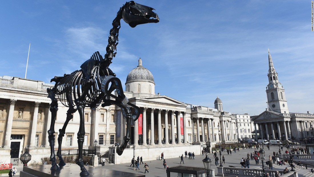 Hans Haacke&#39;s &quot;Gift Horse&quot; is the latest artwork to sit on a vacant plinth in London&#39;s Trafalgar Square. The 78-year-old artist&#39;s work was unveiled by London&#39;s Mayor Boris Johnson on March 5. 