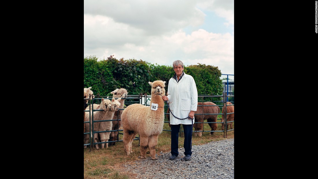 Andy with a male alpaca named Commander.