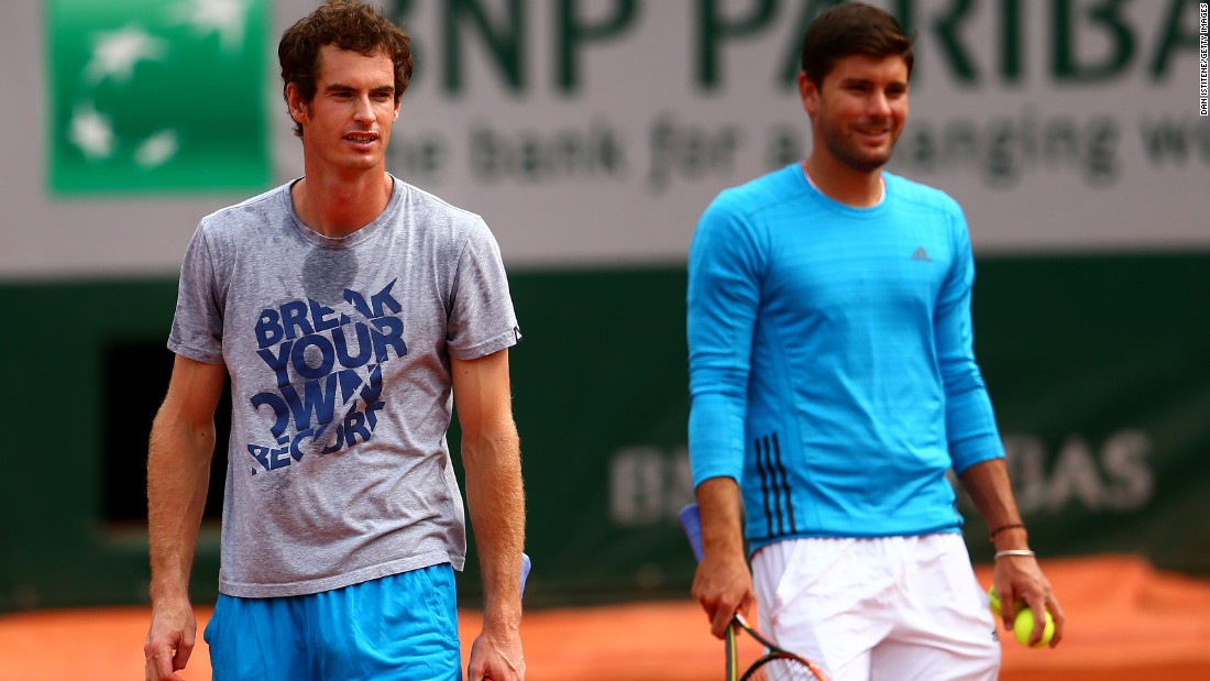 Dani Vallverdu, right, served as the hitting partner and co-coach to Andy Murray for years. He left the Murray camp and is now coaching Tomas Berdych. 