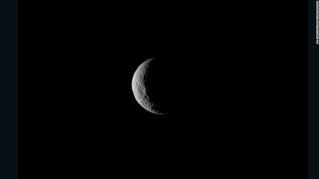 Dawn snapped this image of Ceres on March 1, 2015 just before entering orbit on March 6. The image was taken at a distance of about 30,000 miles (about 48,000 kilometers).