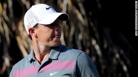 Rory McIlroy looks on during round two of the WGC Cadillac Championship in Miami, Florida.