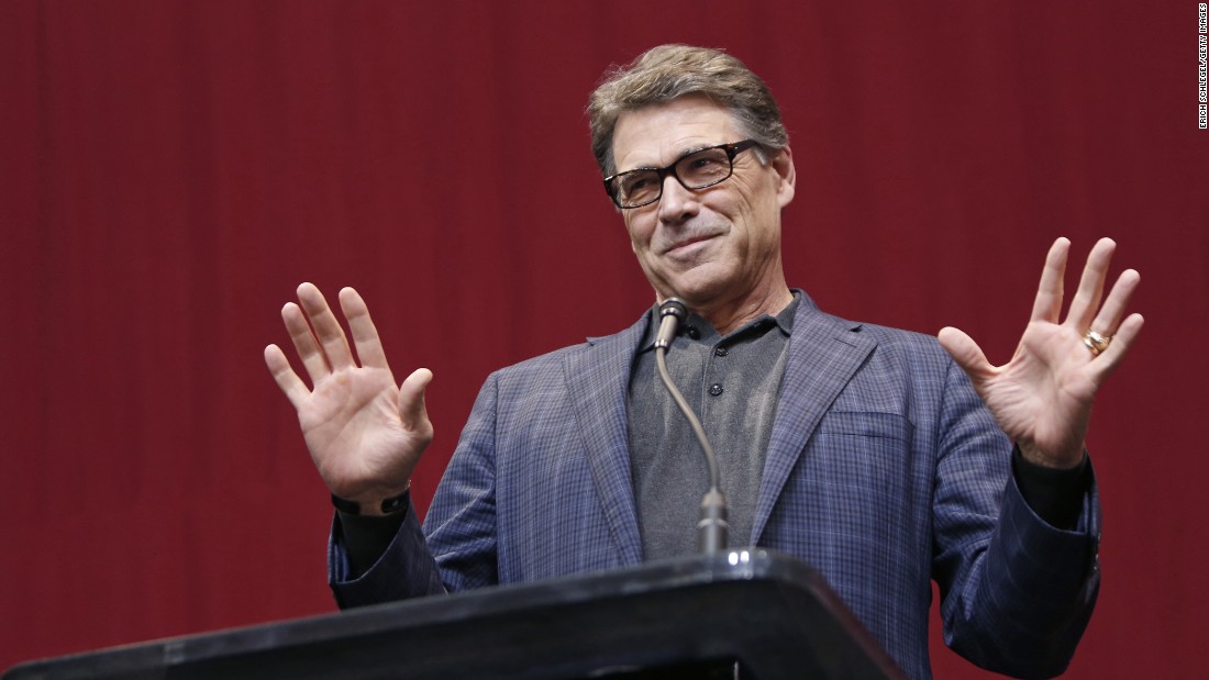 Former Texas Governor Rick Perry speaks during the victory party for Texas Attorney General and Republican gubernatorial candidate Greg Abbott after an apparent victory over Democratic Sen. Wendy Davis on November 4, 2014, in Austin, Texas.