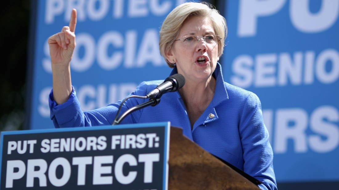 Sen. Elizabeth Warren addresses a rally in support of Social Security and Medicare on Capitol Hill on September 18, 2014, in Washington, D.C. 