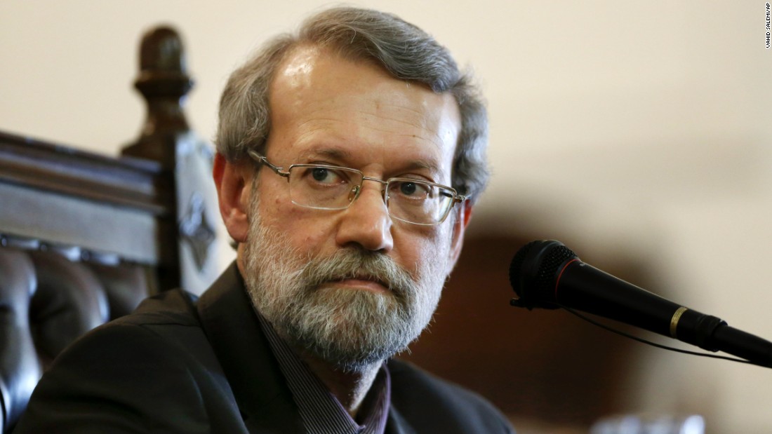 Iran&#39;s parliament speaker Ali Larijani listens to a question during a news conference in Tehran on March 16.