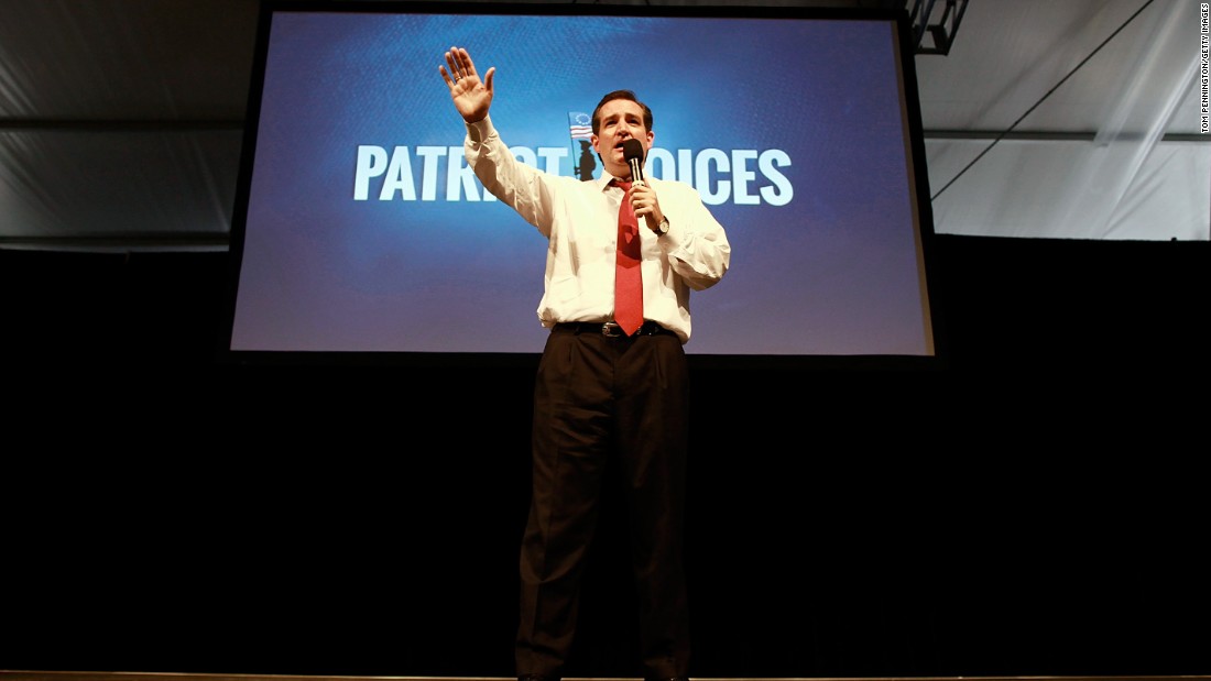 Then-Senate Republican Candidate and Texas Solicitor General Cruz speaks at the &#39;Patriots for Romney-Ryan Reception&#39; on August 29, 2012, in Tampa, Florida.