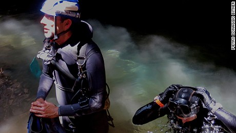 Cave divers had to carry a minimum of two tanks a piece.