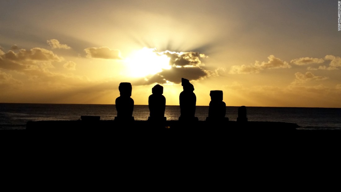 Easter Island, also called Rapa Nui, is known for its  giant stone statues. Hundreds of statues stand tall, revealing three distinct cultural periods. The island is in the Pacific more than 2,000 miles west of Chile. &quot;One of the most isolated islands in the world? That may be, but don&#39;t let that dissuade you,&quot; wrote &lt;a href=&quot;http://ireport.cnn.com/docs/DOC-1221273&quot;&gt;iReporter Terry Hall&lt;/a&gt;.