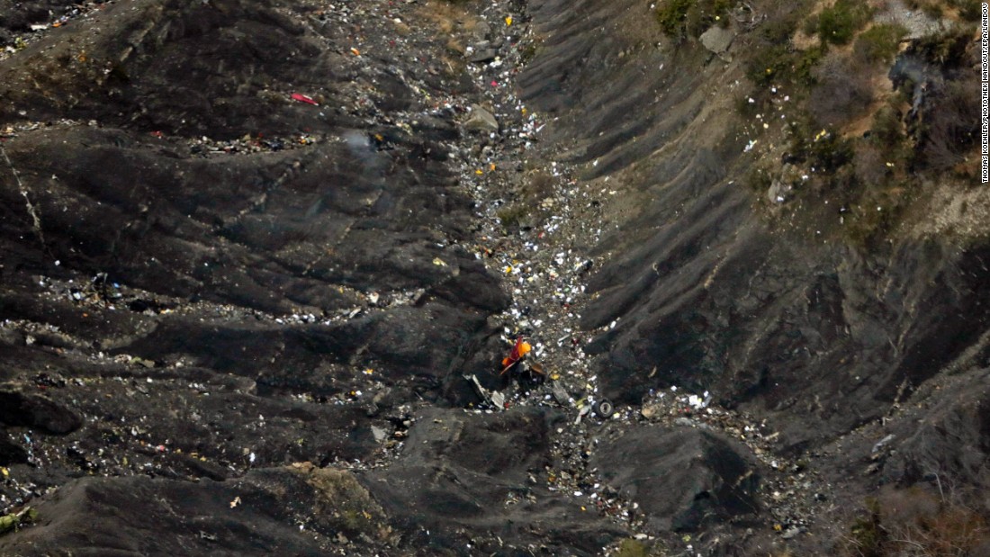 Wreckage is seen at the crash site of &lt;a href=&quot;http://www.cnn.com/2015/03/24/europe/france-plane-crash/index.html&quot;&gt;Germanwings Flight 9525&lt;/a&gt; on March 24, 2015. The Airbus A320 was carrying at least 150 people when it crashed in the French Alps. The plane was en route from Barcelona, Spain, to Dusseldorf, Germany.