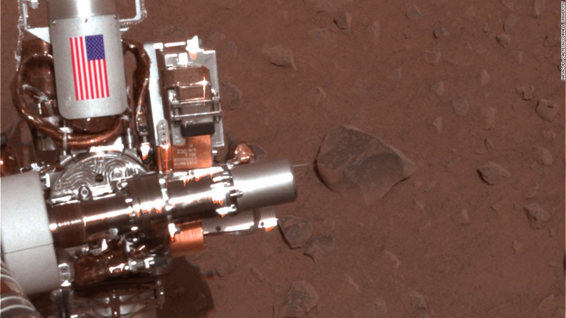 The Mars Spirit rover was Opportunity&#39;s twin, and it&#39;s mission ended in 2011. Both rovers featured a piece of metal with the American flag on the side. They are made of aluminum recovered from the site of the World Trade Center towers in New York City. 