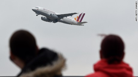 TOPSHOTS
An Airbus A 313 of the German airline Germanwings&#39; takes off at the Duesseldorf airport on March 25, 2015 in Duesseldorf, western Germany. Budget airline Germanwings said there were at least 72 Germans on its plane that crashed in the French Alps, killing all 150 people aboard. AFP PHOTO / PATRIK STOLLARZPATRIK STOLLARZ/AFP/Getty Images

