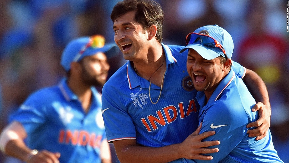 India got off to a good start, Mohit Sharma celebrating after dismissing the Australian captain Michael Clarke.