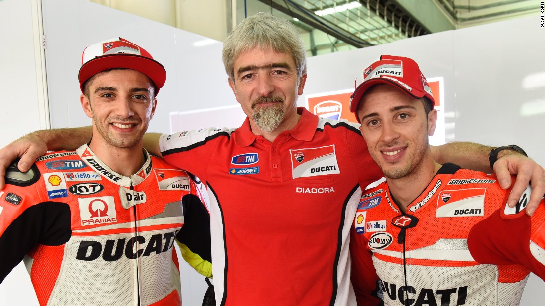 Ducati Team Principal Gigi Dall&#39;Igna (center), led the team&#39;s turnaround with the help of Open Class benefits -- allowing teams more choice of fuel, engines and tires.