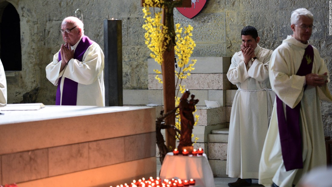A memorial service is held at the Notre Dame du Bourg cathedral in Digne-les-Bains, France, on March 28.