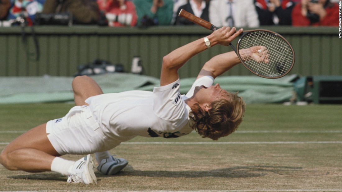 Stefan Edberg thrived on grass during the serve-and-volley era. The Swede is seen celebrating after defeating Boris Becker during their Men&#39;s Singles final match at the Wimbledon in 1988. Edberg won two Wimbledon titles, while Becker claimed three.
