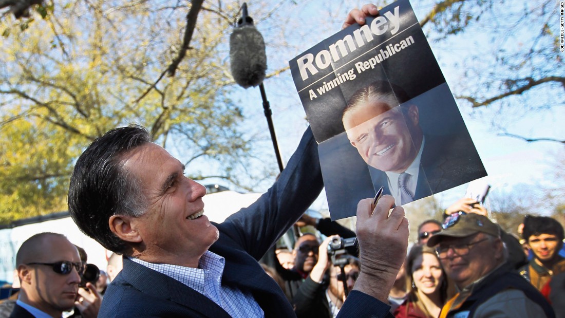 Mitt Romney wasn&#39;t the first member of his family to run for the White House when he became the GOP nominee to take on President Barack Obama in 2012. His father, former Michigan Gov. George Romney, was a serious contender who ultimately fell short of nabbing the Republican nomination in 1968. Pictured is Mitt Romney holding a sign featuring his father, George Romney.