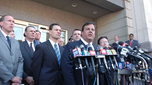 Before getting into politics, Christie was a New Jersey attorney. Here Christie speaks with the media on May 8, 2007, outside the federal courthouse in Camden, New Jersey, after six men were arrested on charges of planning to attack the Fort Dix military base.